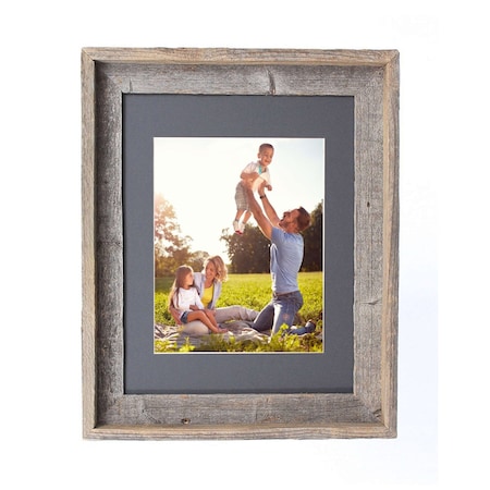 Barnwoodusa Rustic Signature Reclaimed 16x20 Wood Picture Frame (11x14 Cinder Mat) 672713211617